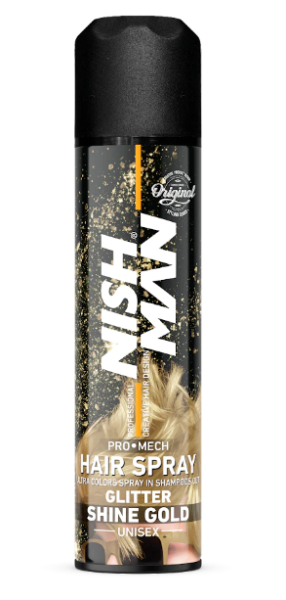 Laque pour cheveux Nishman Glitter Or