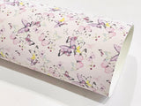Butterflies Suede Fabric Sheet in Pink and Purple