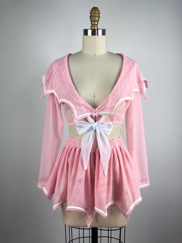 Special Edition Pastel Pink Ayumi Bat Wing Seifuku Set - Curve – Agashi ...