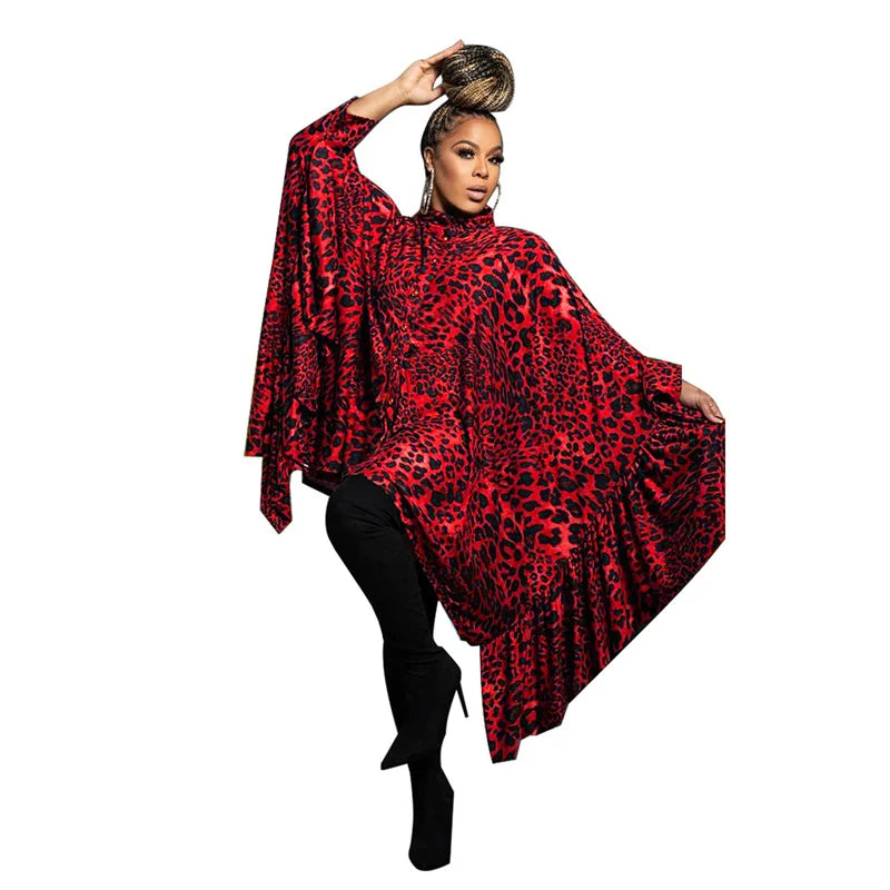 Leopard Print Oversized Dresses for Women - Autumn Winter Style - Image 3