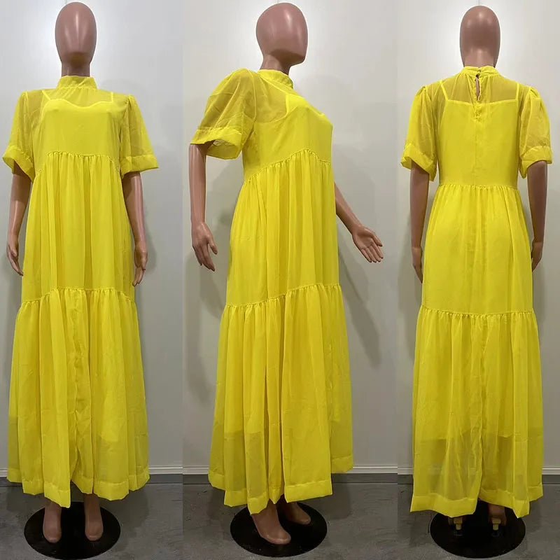 Chic A-line Maxi Dress for Women Spring/Summer Holiday Party - Image 9