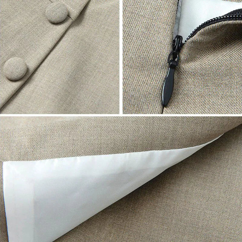 Gray high waist culottes with built-in shorts for office attire - Image 7