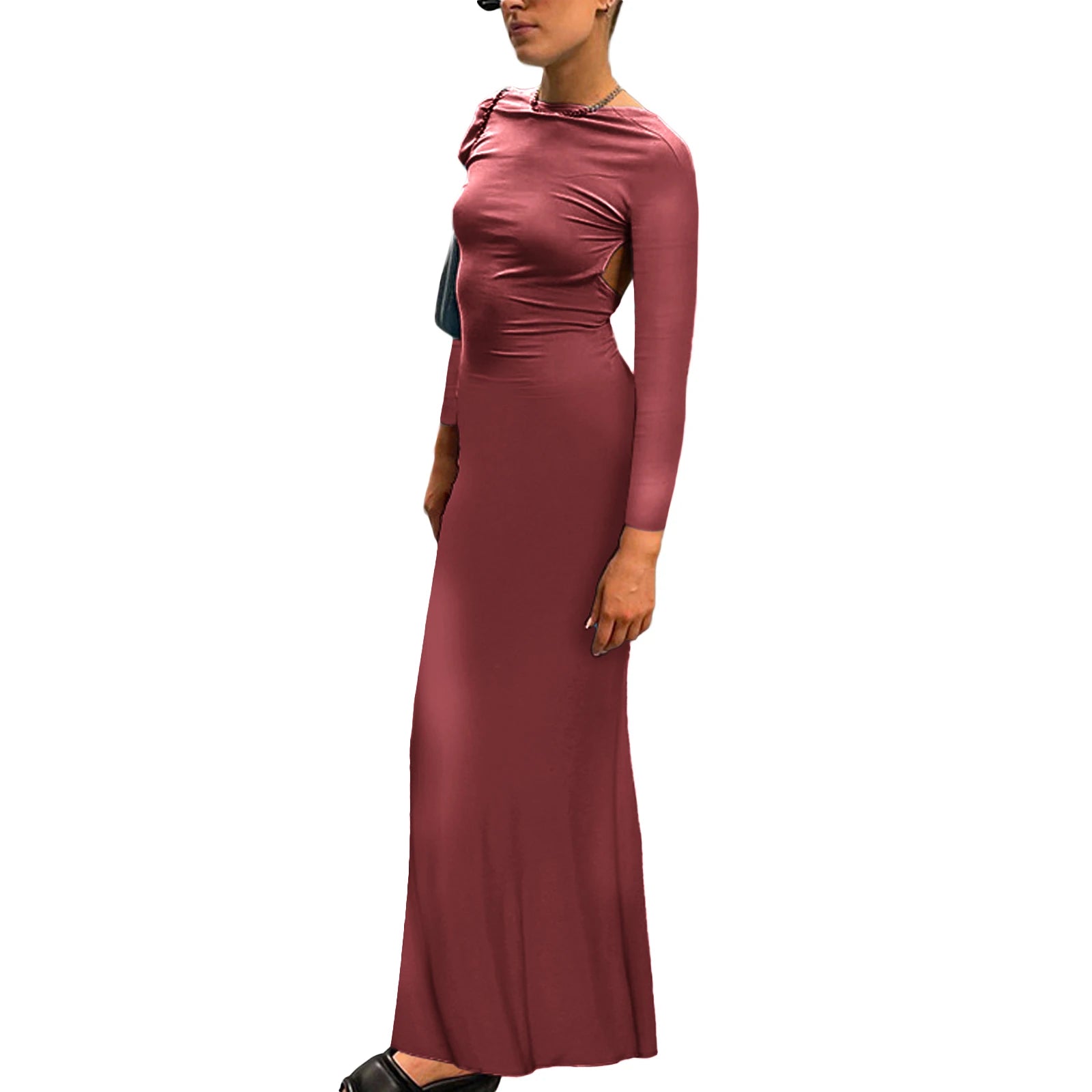 Women's Long Sleeve Bodycon Dress for Club Streetwear - Image 6