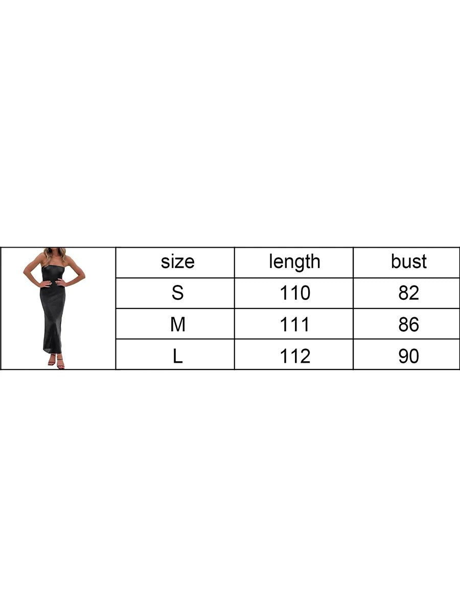 Sexy Bodycon Tube Dress for Women Strapless, Sleeveless, Hollow Slit - Image 9