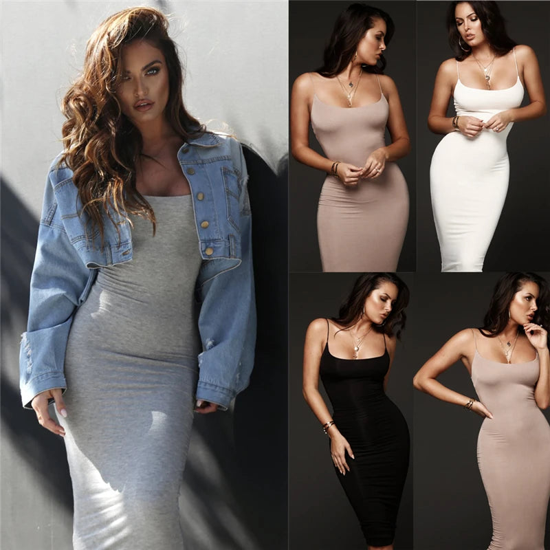 Sexy Solid Color Slim Fit Party Clubwear Pencil Dress - Image 3