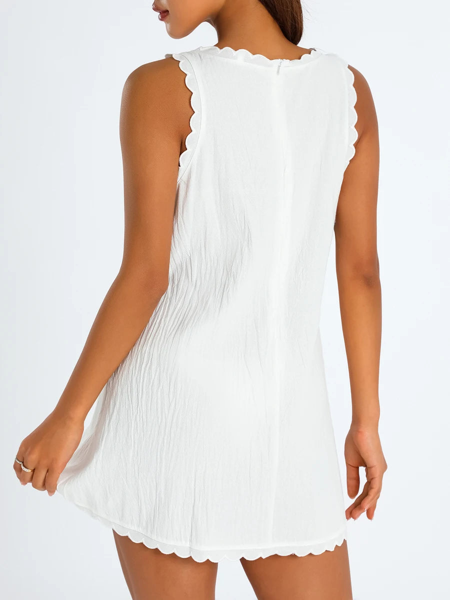 Women's Summer Casual A-Line Tank Dress Solid Color Sleeveless - Image 3