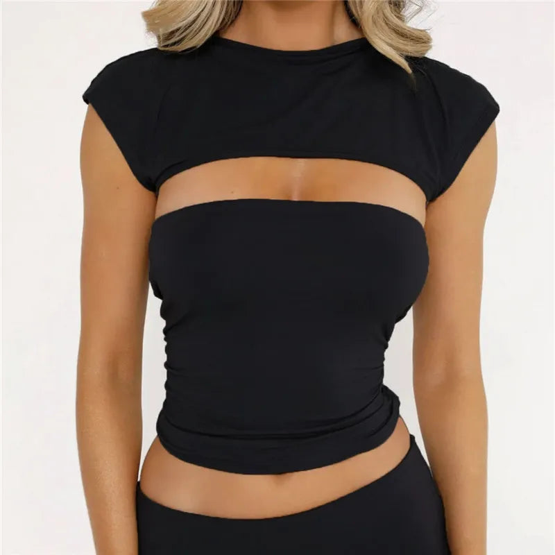 Stylish Women's Summer Two Piece Sets - On-Trend Sleeveless Tops - Image 2