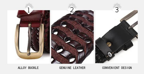 men s braided leather belt