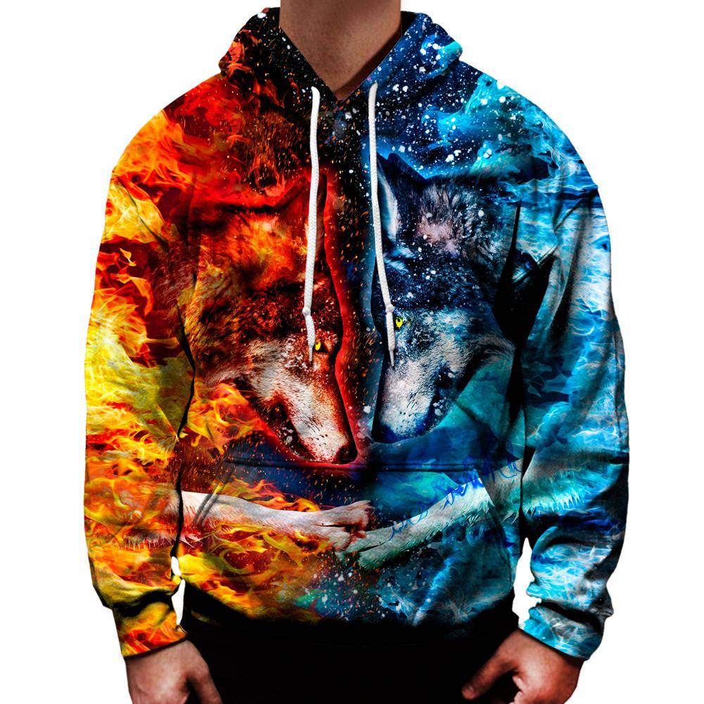 fire and ice wolf sweatshirt