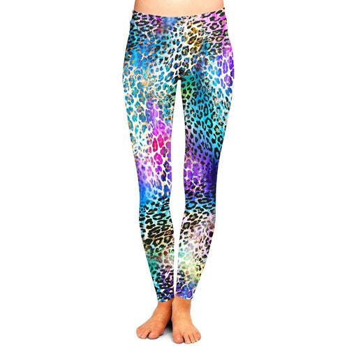 Rainbow Leopard Leggings Eco Lycra | Dazzle & Jolt | SilkFred US