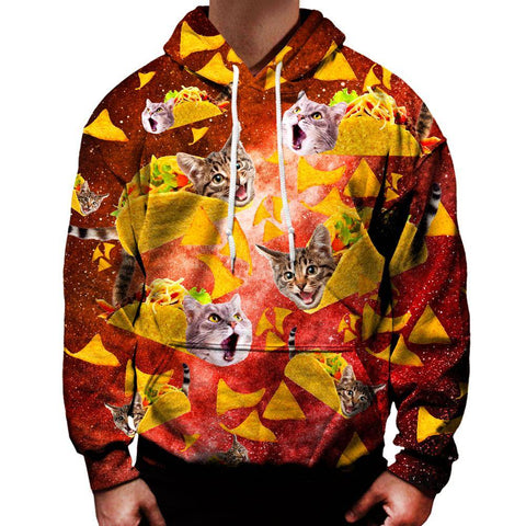 Tacos and Cats Red Hoodie