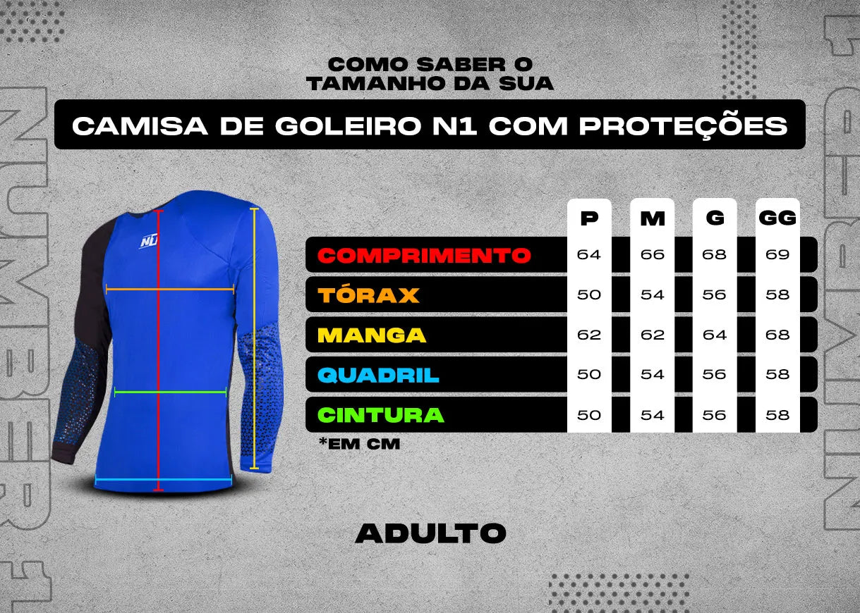 Tabela de Medidas para Camisadegoleiroazul