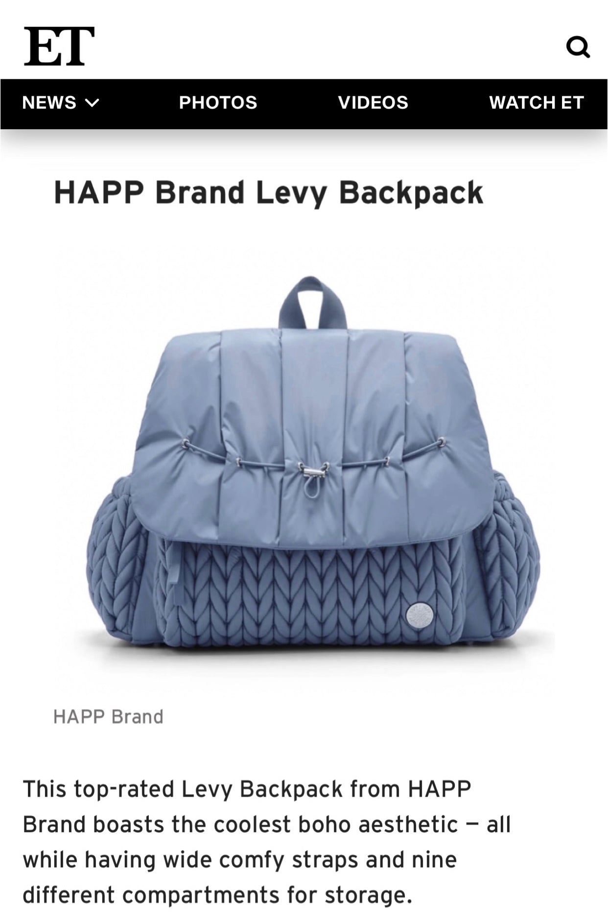 Entertainment Tonight: The 16 Best Diaper Bags for 2023 – HAPP BRAND