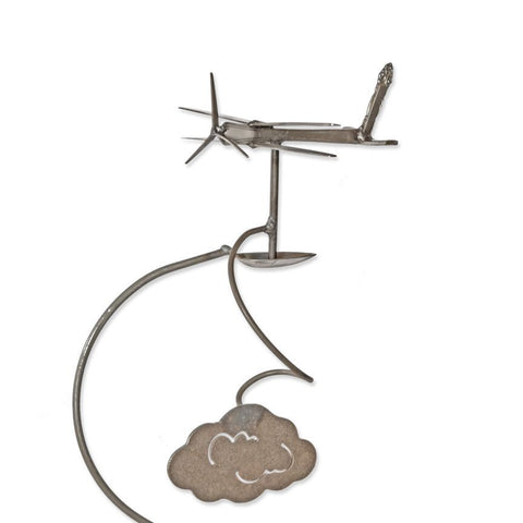 %uD83D%uDEE9%uFE0F Da' Plane Silverware Kinetic Upcycled Garden Art - Eclectic Treasures