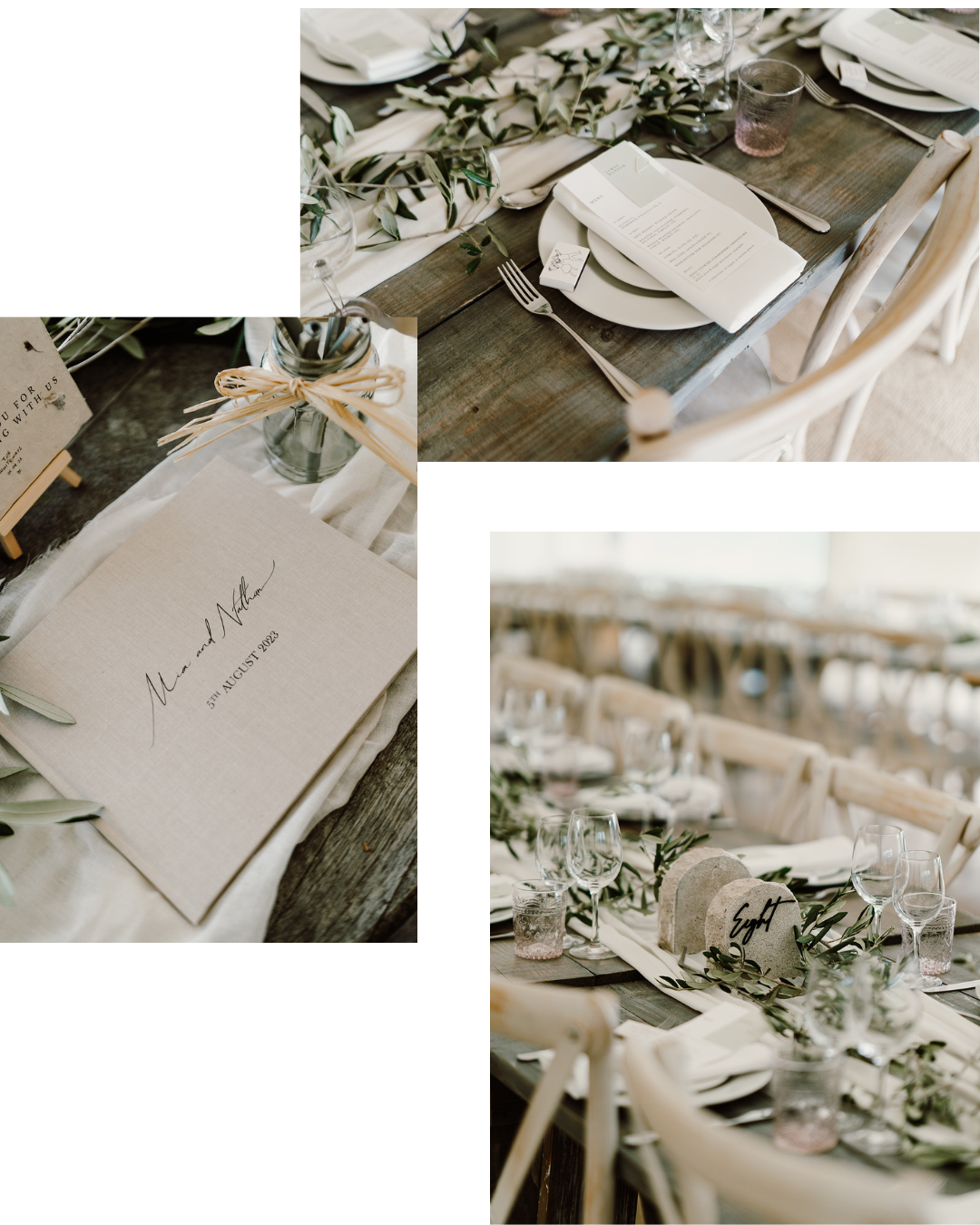 Italian rustic classic tablescape for a modern relaxed wedding
