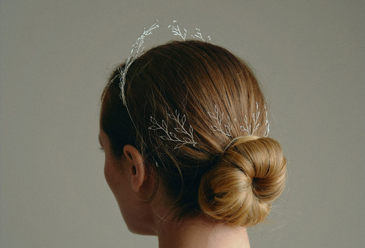 ethereal handmade bridal hair accessories - crown and hairpins