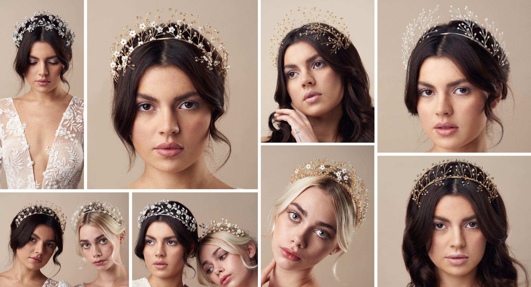 botanical wedding hair accessories - crowns