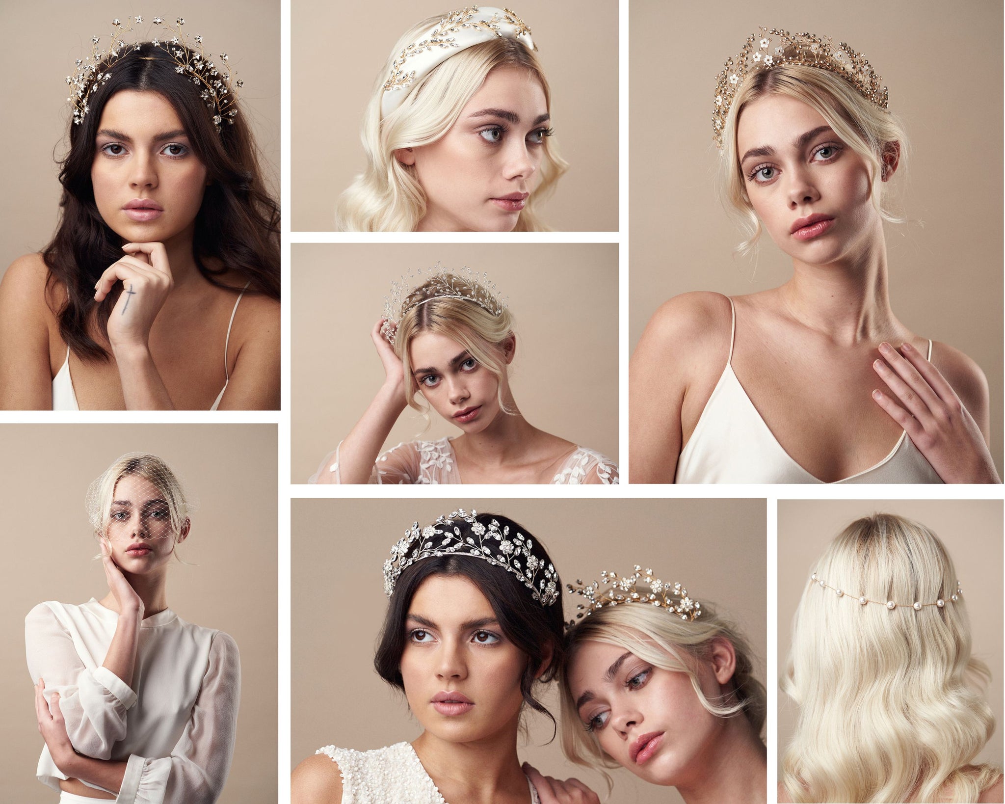 Debbie Carlisle Goddess collection of crowns and headbands for modern brides
