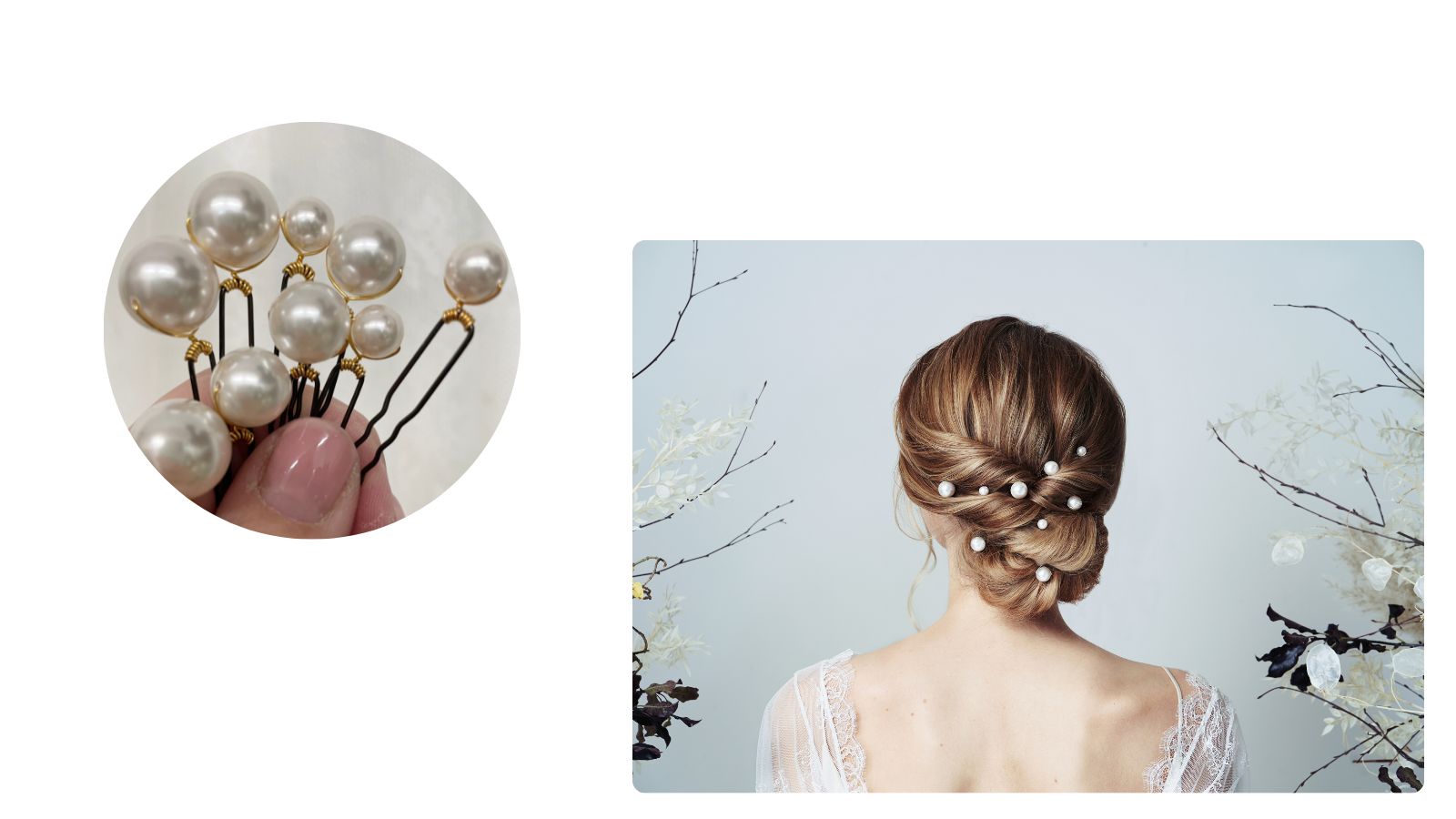 Prudence gold pearl hairpins