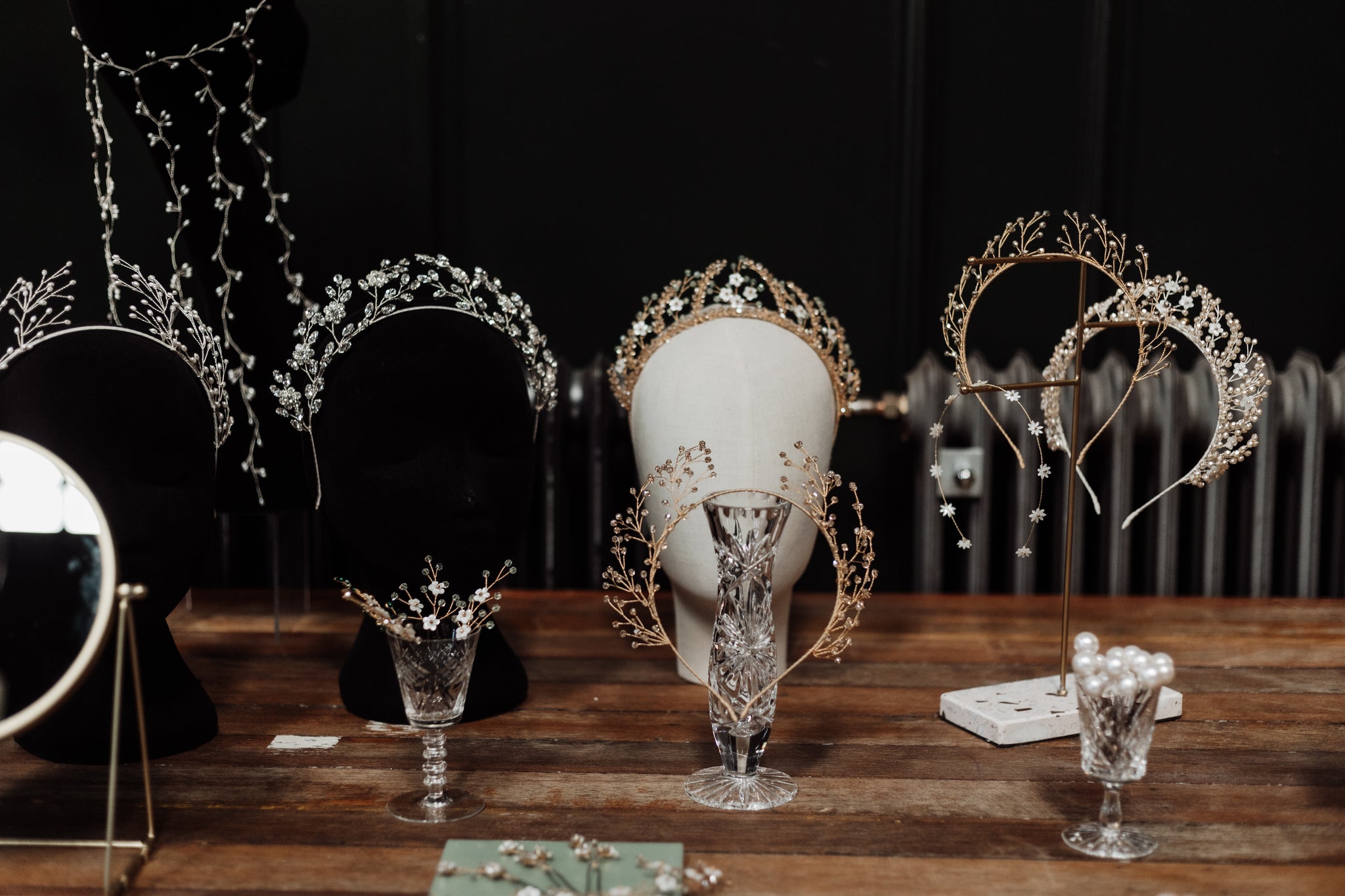 Debbie Carlisle wedding crowns and hair pins at the mowbray