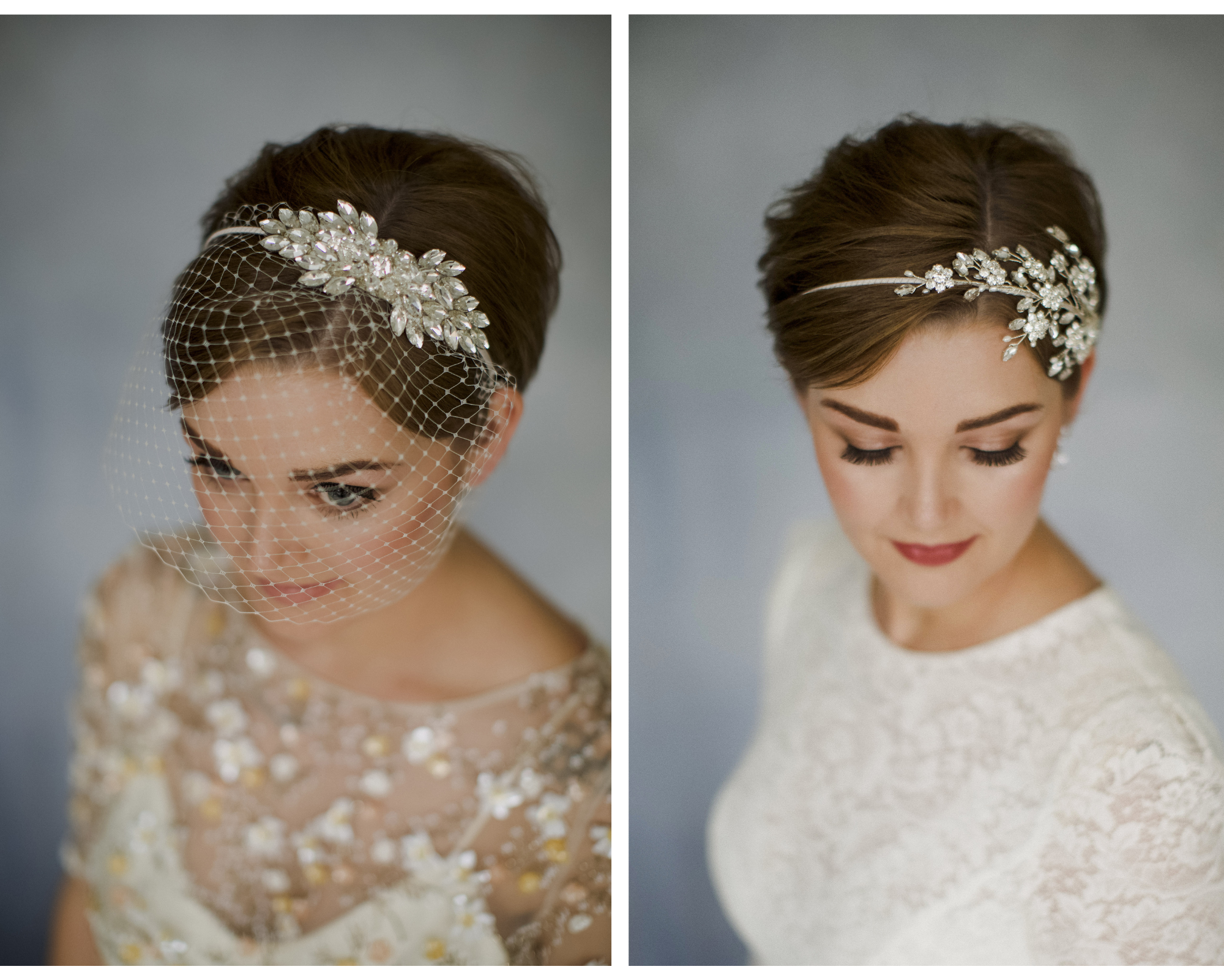 A jewelled crown with flower detailing is a more delicate way to wear a flower crown with short hair cuts - I love to see a crown with a crop of short bob and there is the added bonus of it being incredibly easy to wear as you simply lower it into place!