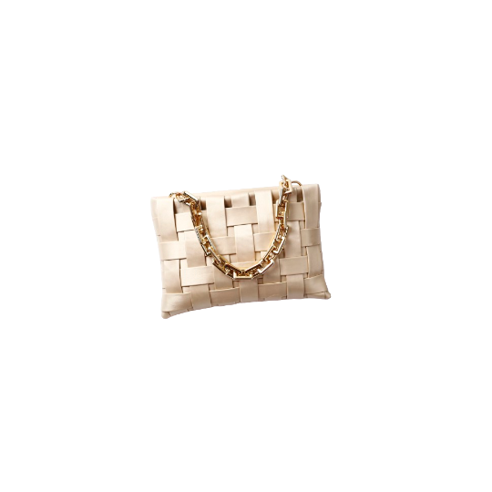 Bolsa Off White De Fitas Entrelaçadas