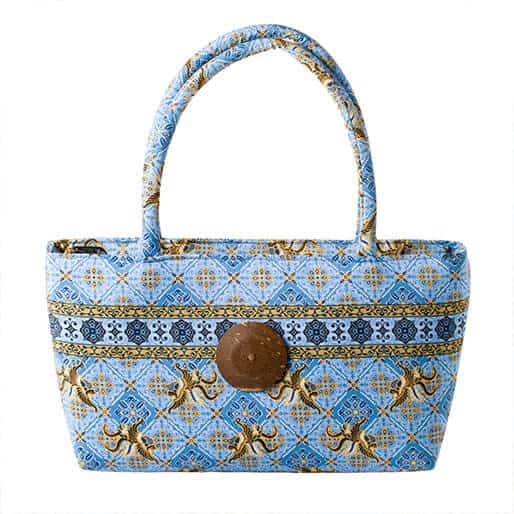 Bolsa de Ombro Estampada Azul