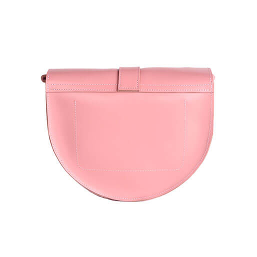 Bolsa Tiracolo em Couro com Fecho Rosa