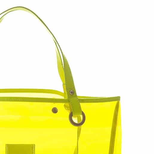 Bolsa de Ombro Transparente Neon Amarela