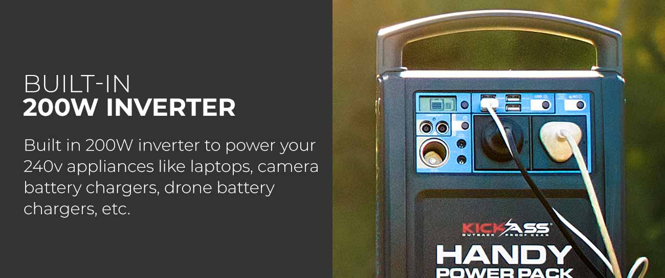 KICKASS Handy Pack Lithium 26 - Built-in Inverter & Accessory Sockets