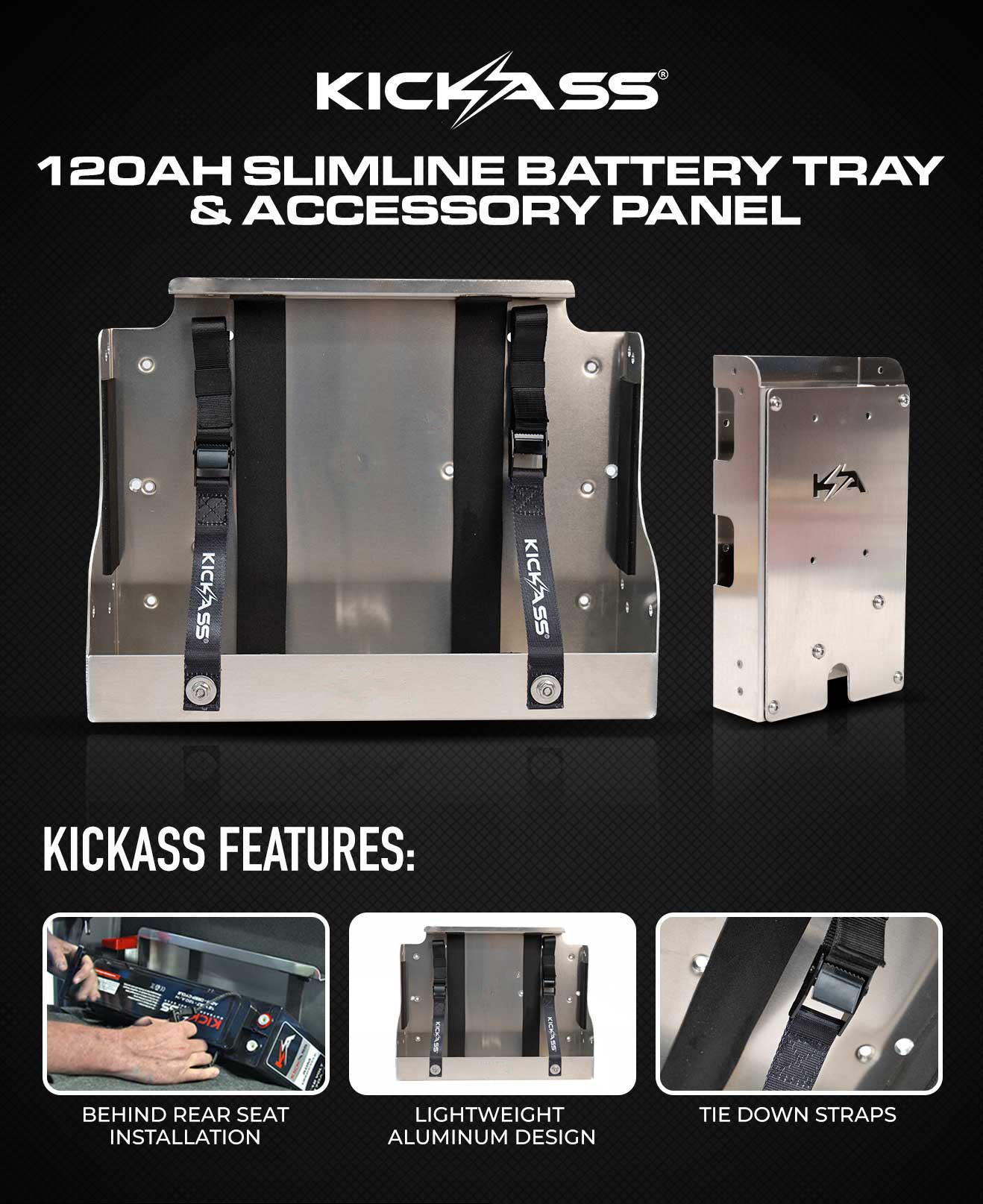 KickAss 170AH Slim Battery Tray