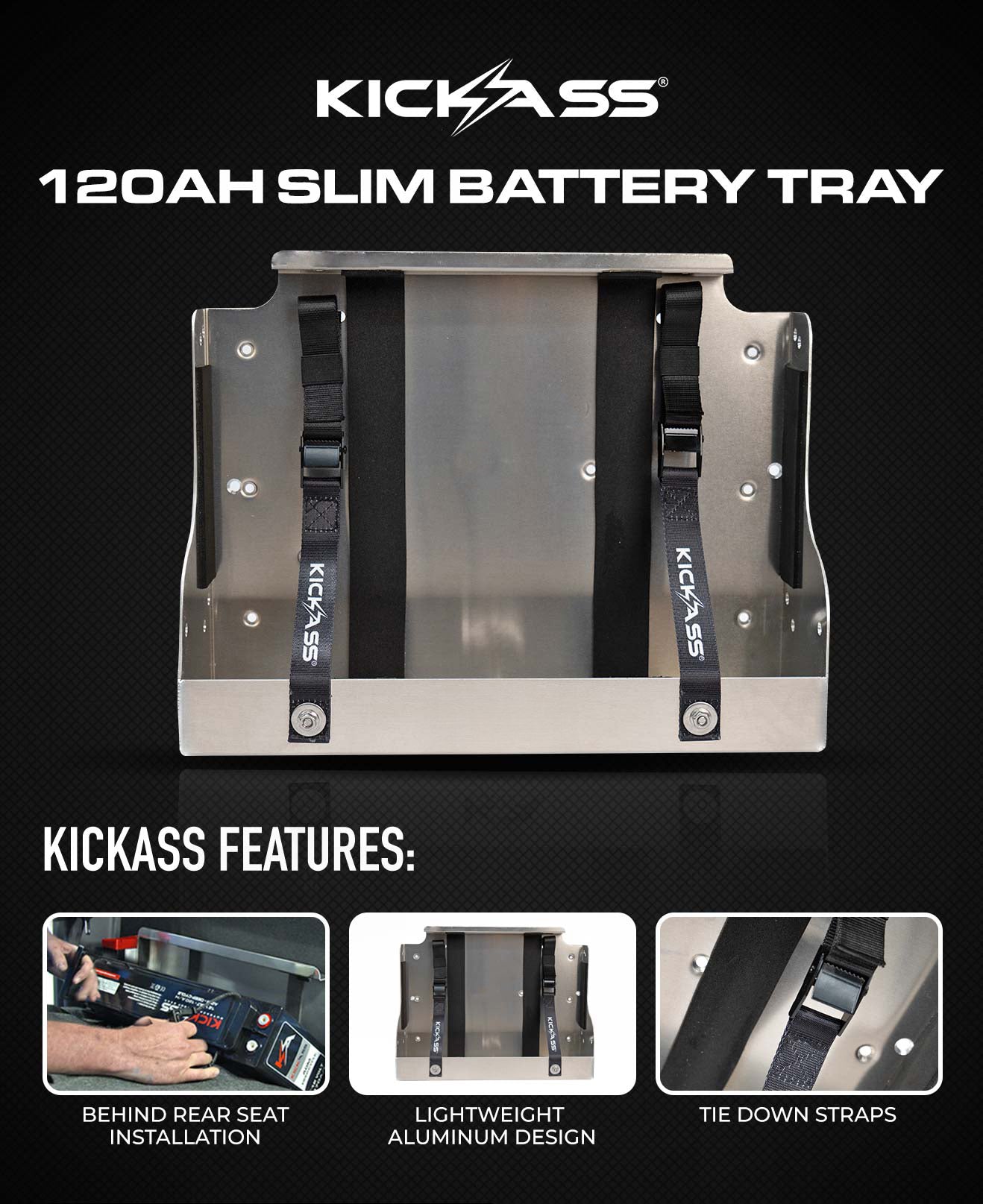 KickAss 170AH Slim Battery Tray