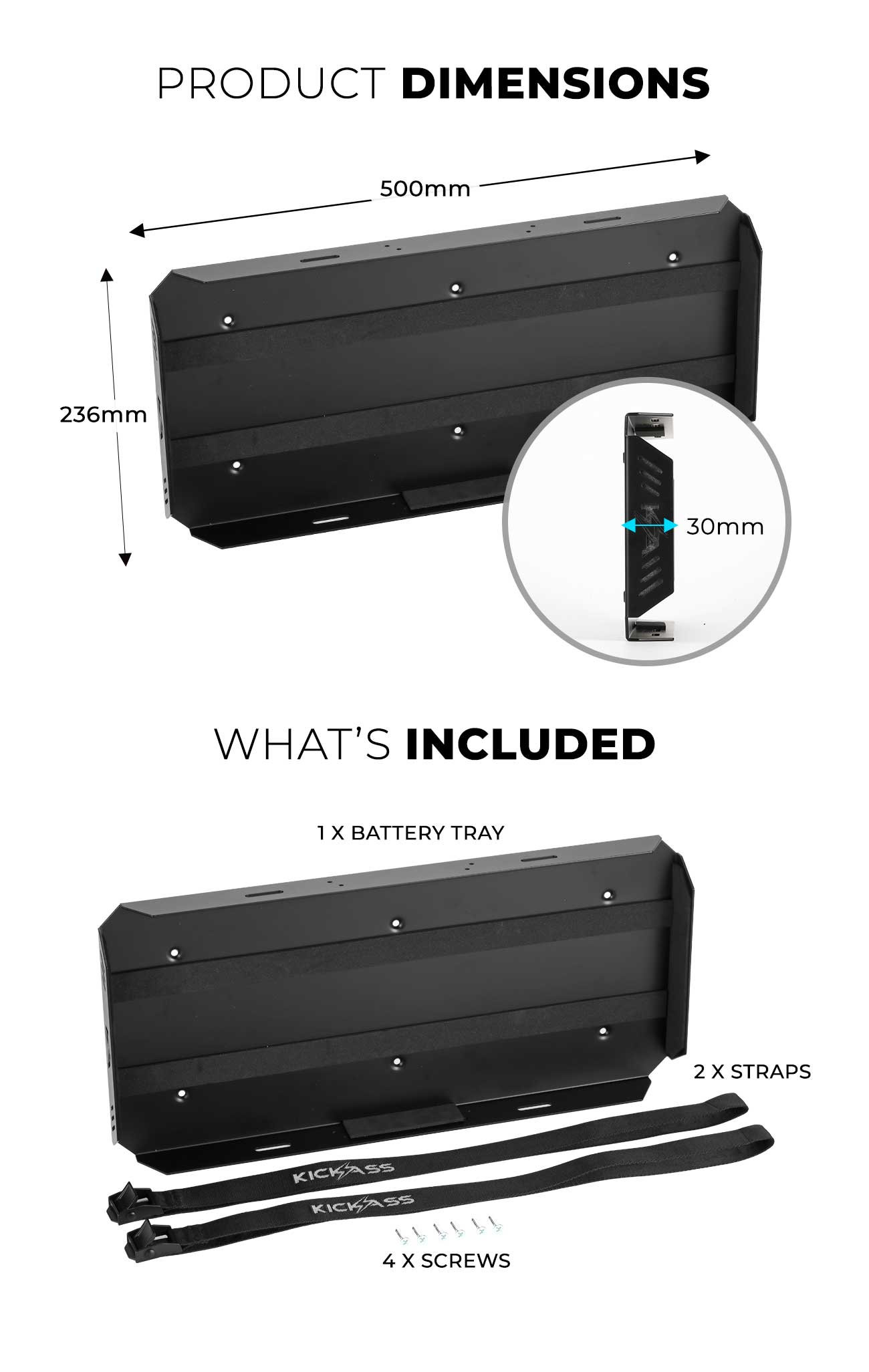 Kick Ass 200Ah Battery Tray