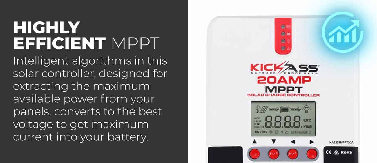 KA1224MPPT20A - KickAss 20A 12/24V MPPT Solar Controller