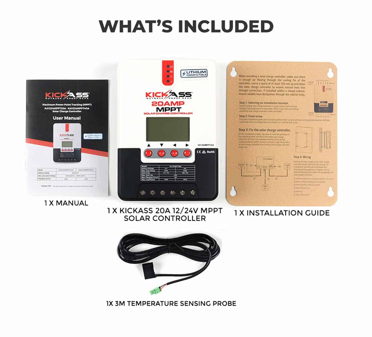 KA1224MPPT20A - KickAss 20A 12/24V MPPT Solar Controller