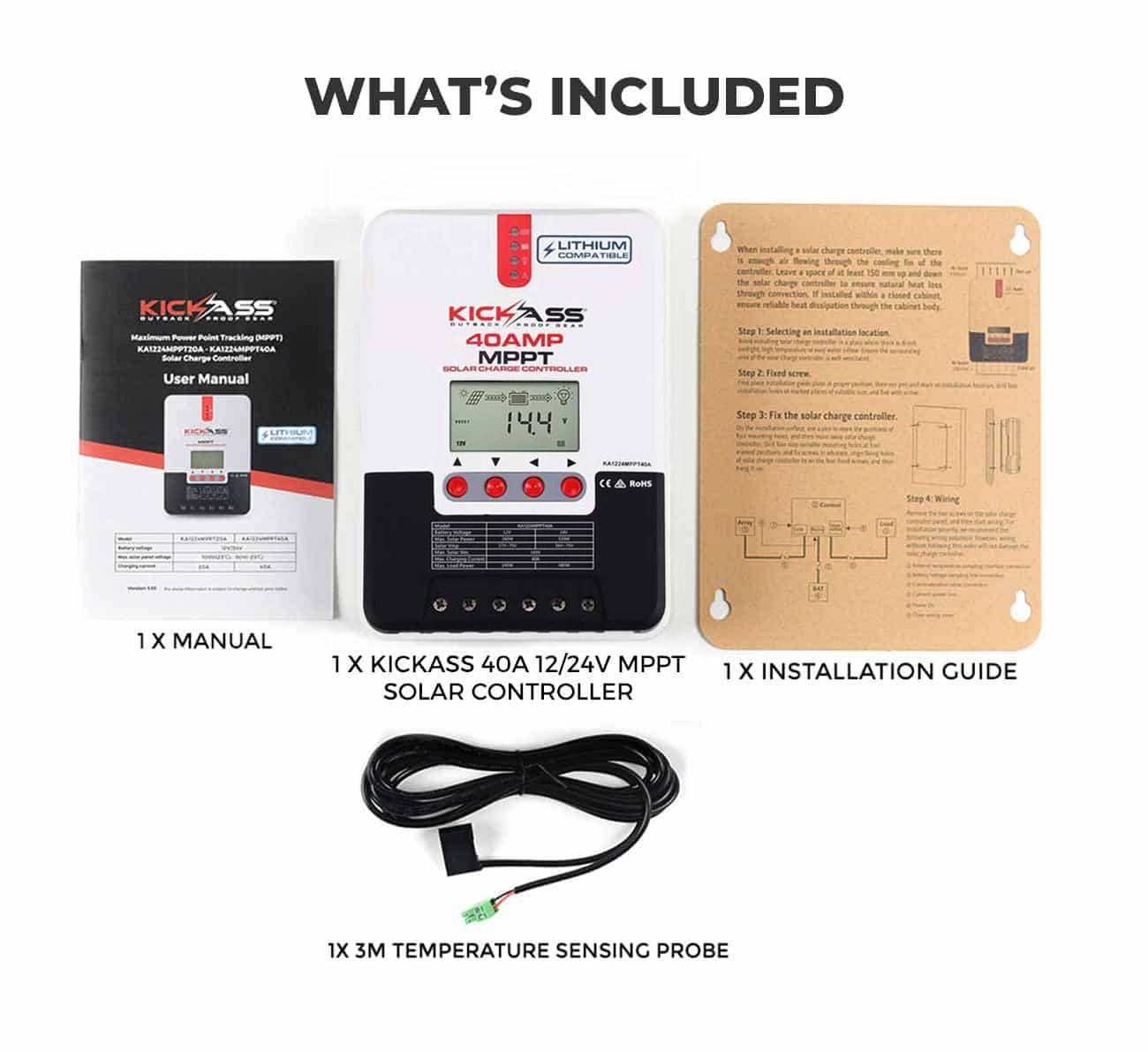 KA1224MPPT40A - KickAss 40A 12/24V MPPT Solar Controller