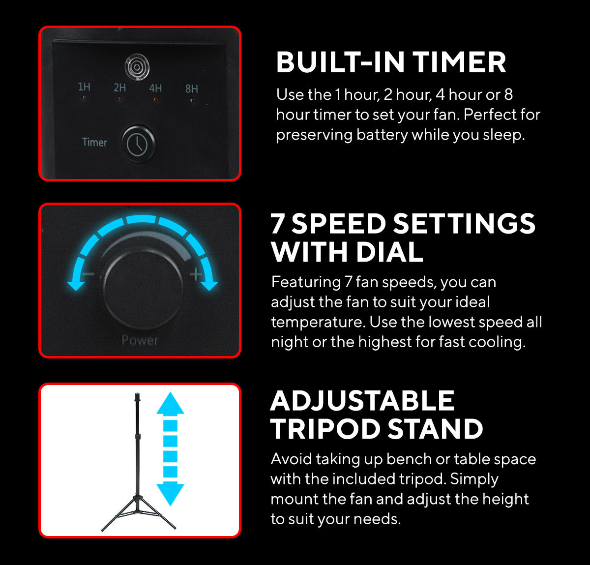 KickAss Large Oscillating Free Standing Fan