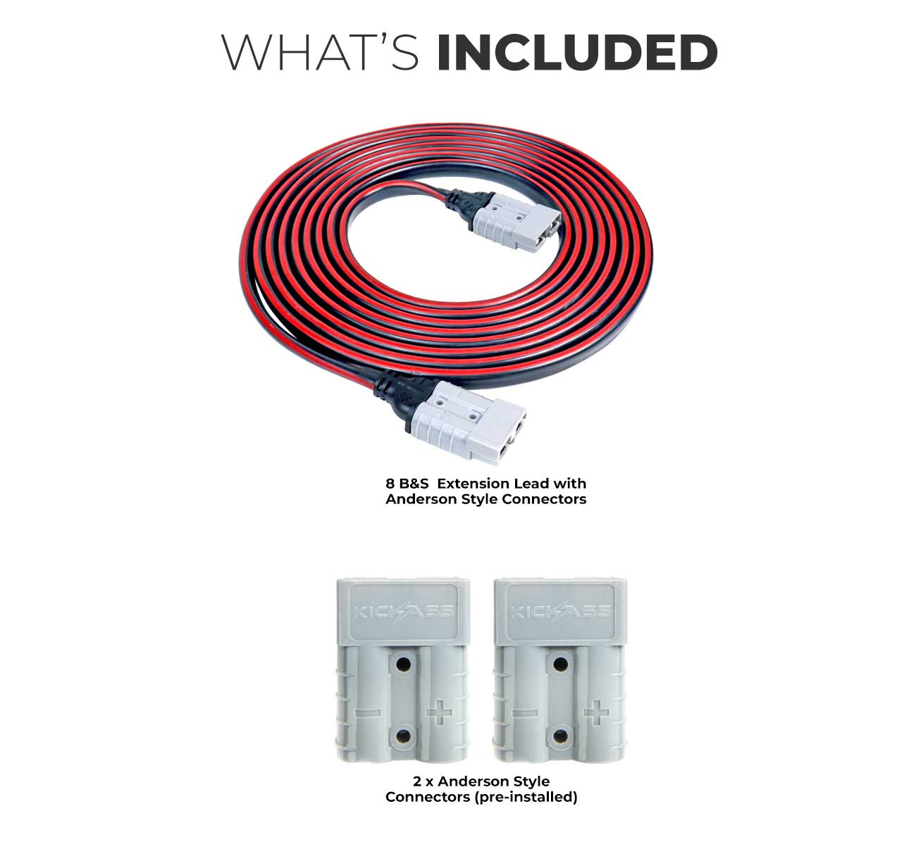 KickAss 8B&S 5 Metre Extension Lead With Anderson Style Connectors