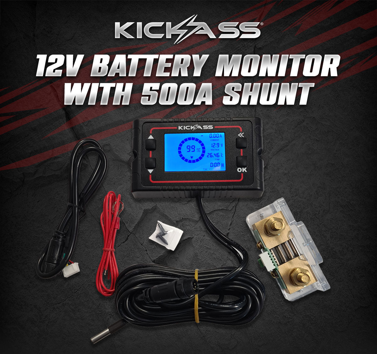 500A Battery Monitoring Shunt with Remote Display