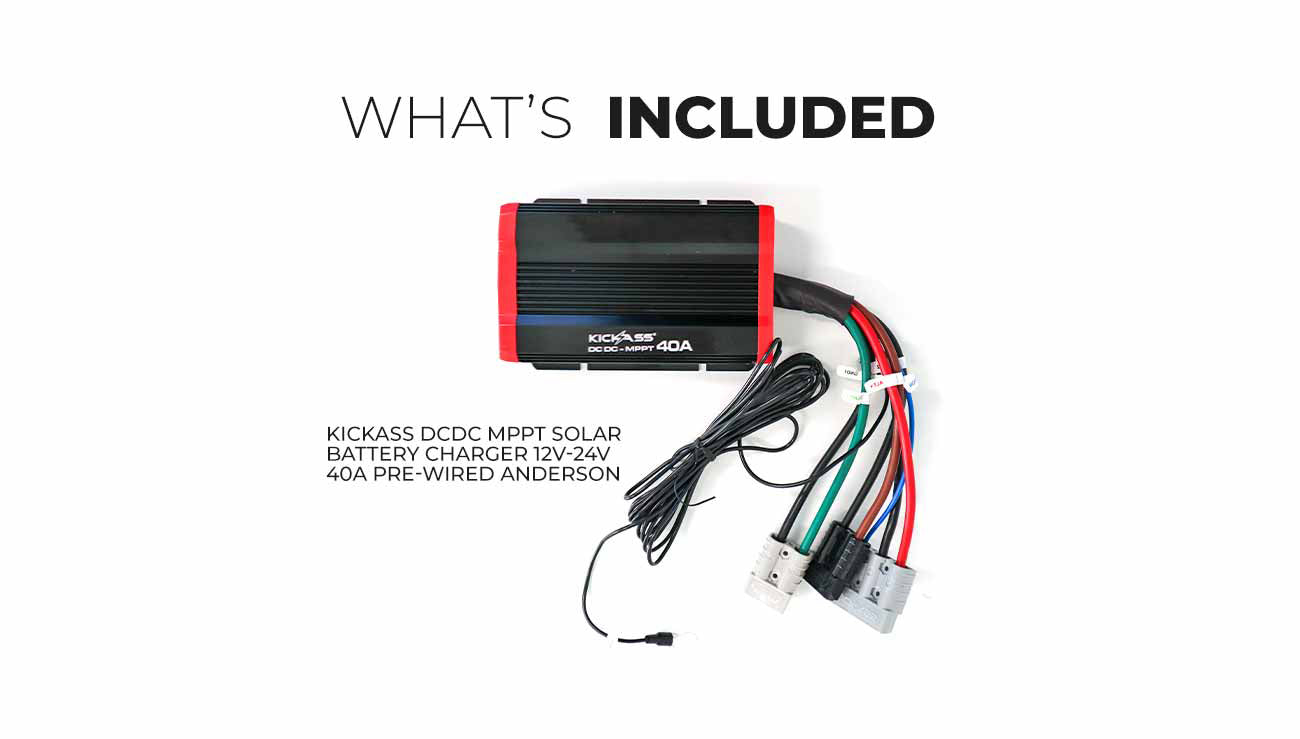 DCDC MPPT Solar Battery Charger 12V-24V 25A Pre-wired Anderson