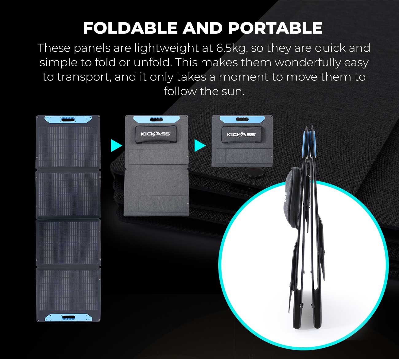 KickAss Premium 120W Folding Portable Solar Panel