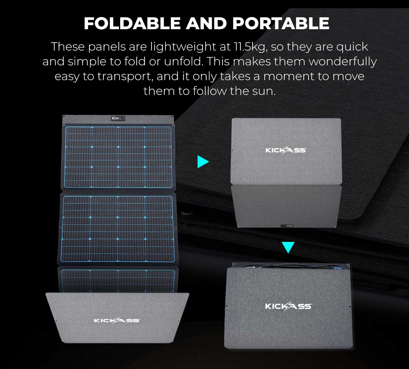 KickAss Premium 240W Folding Portable Solar Panel