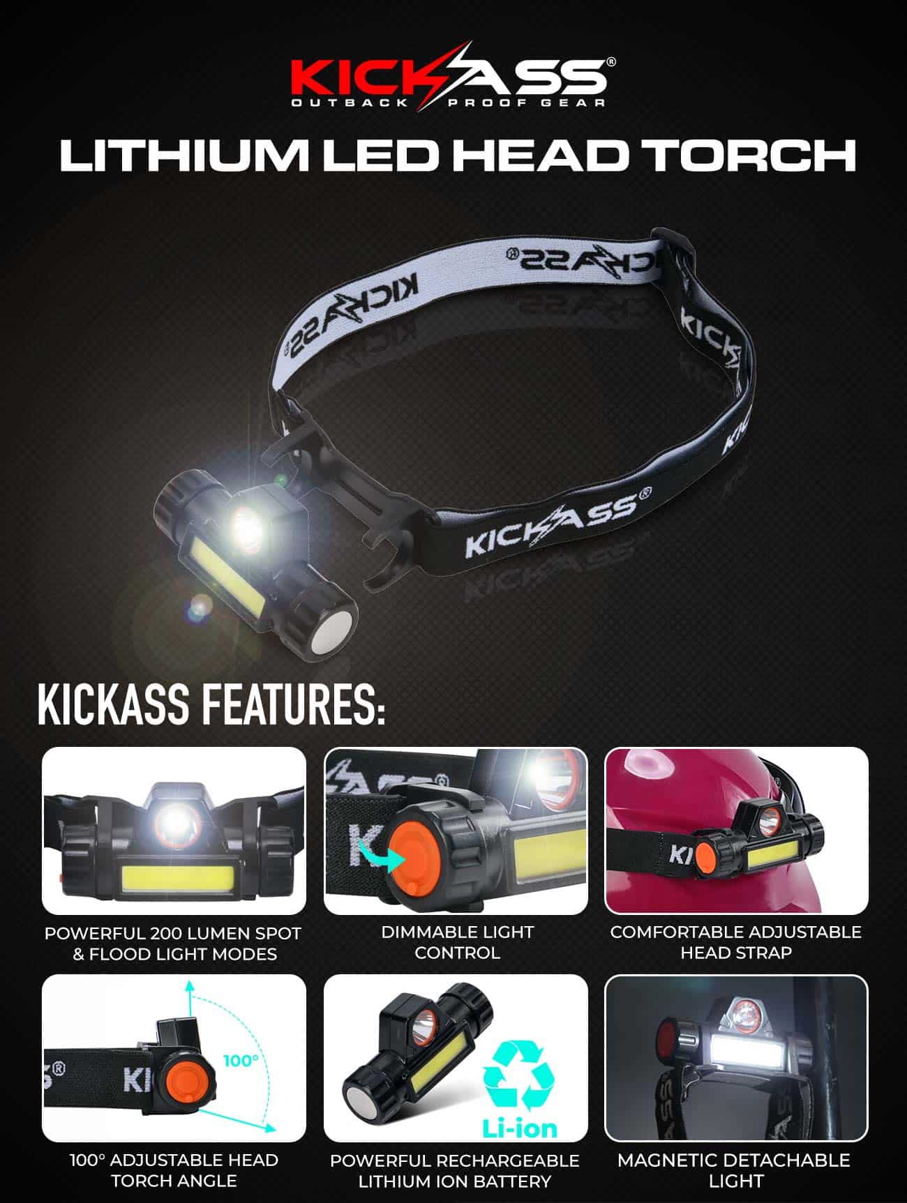 Lithium LED Head Torch