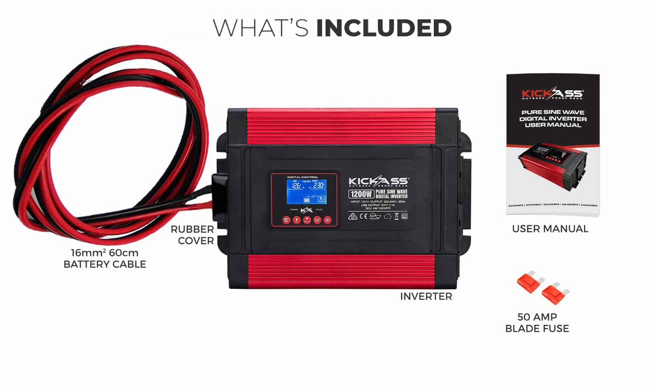 KICKASS 1200W Pure Sine Wave Digital Inverter 