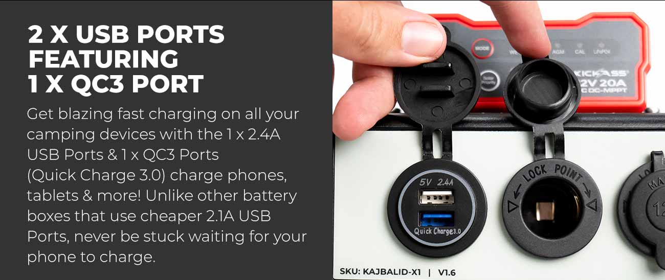 Portable Battery Box Power Station with Integrated 25A DCDC Charger