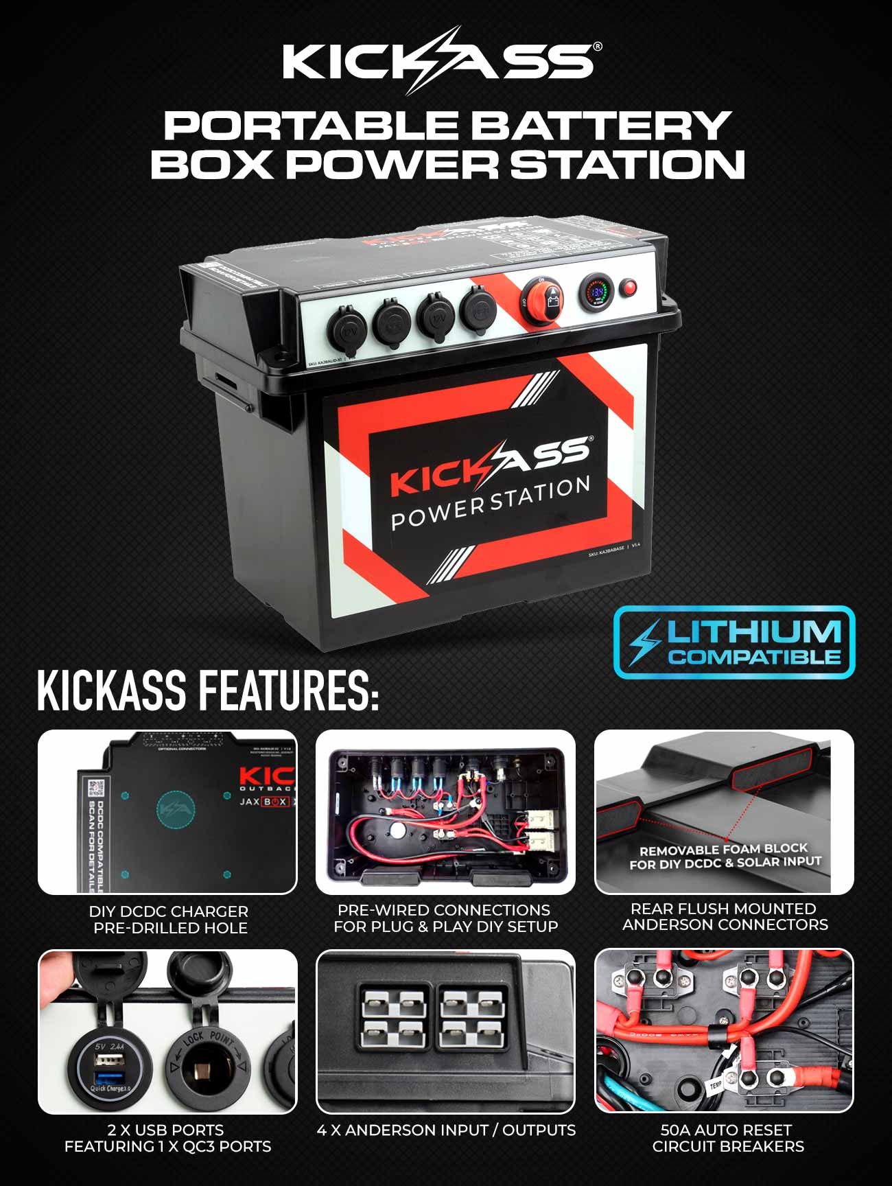 KickAss Portable Battery Box Power Station
