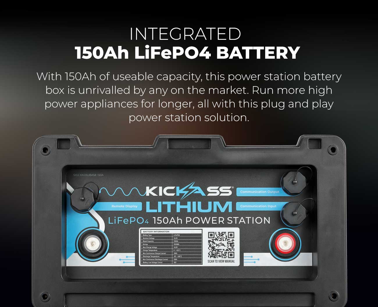 KickAss 150Ah Lithium Power Station with 40A DCDC Charge