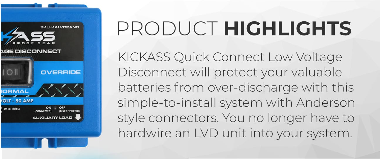 KickAss Low Voltage Disconnect LVD with Inline Fuse Success