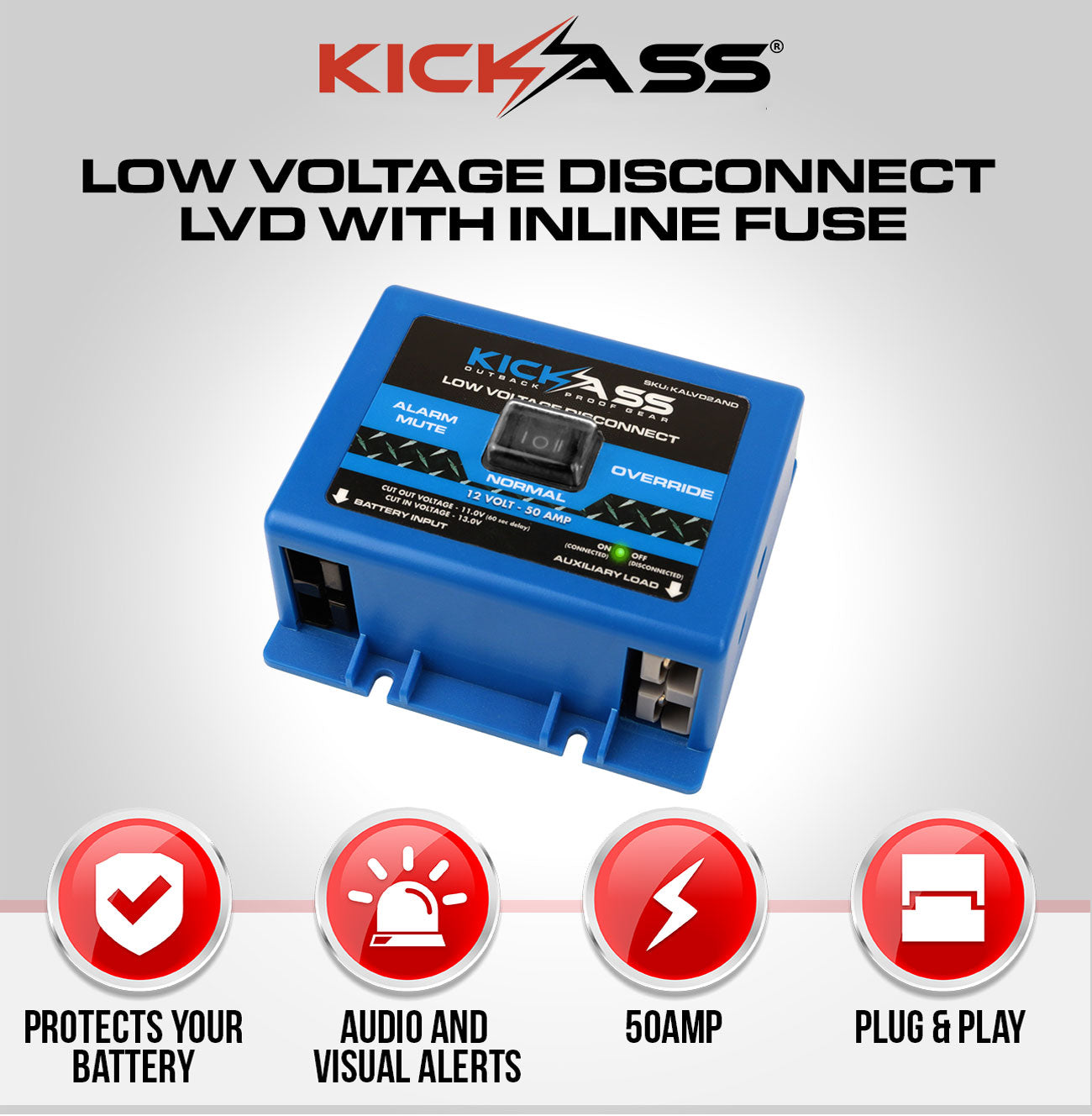 KickAss Low Voltage Disconnect LVD with Inline Fuse Success