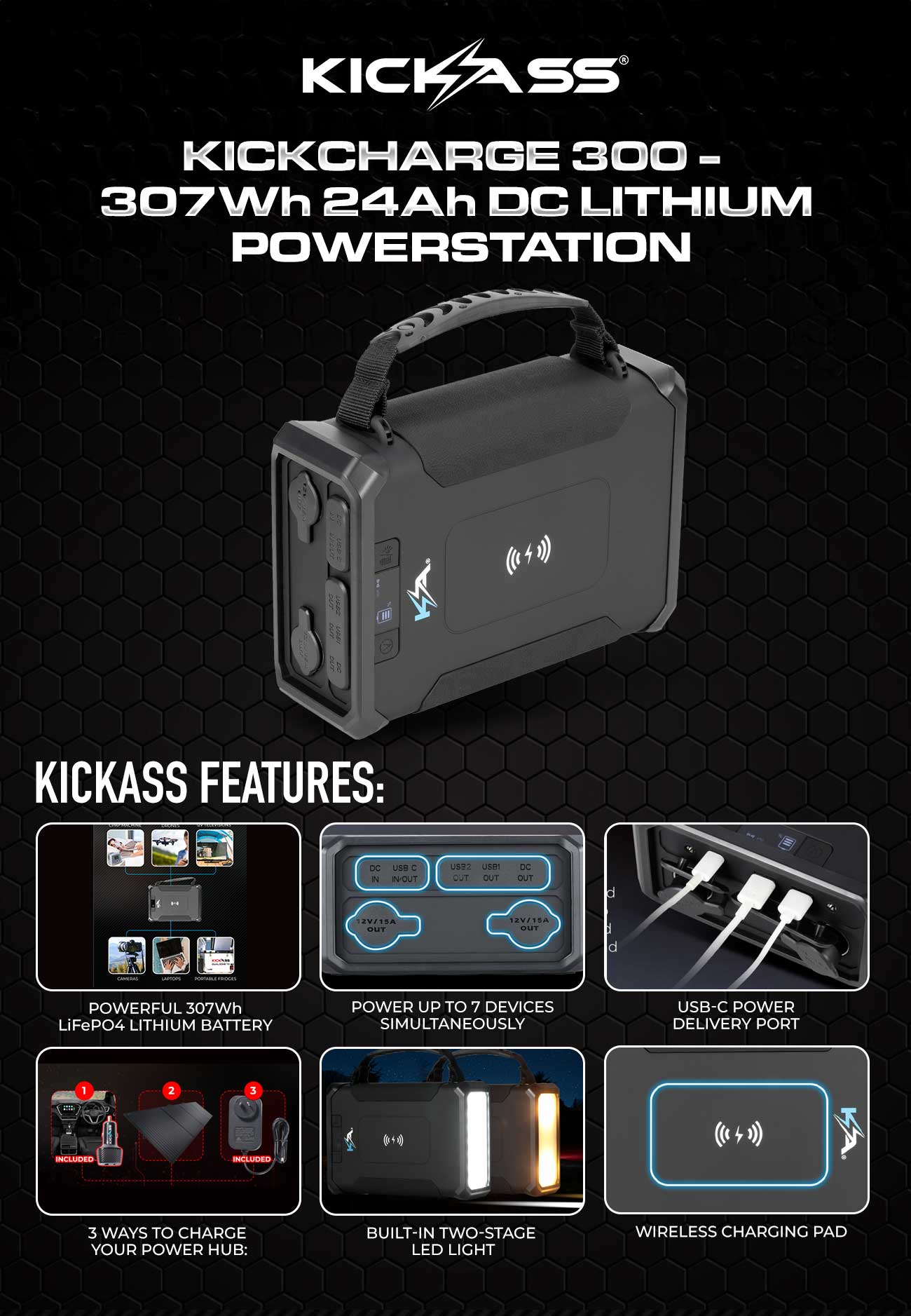 KickCharge 300 24Ah Lithium Power Pack